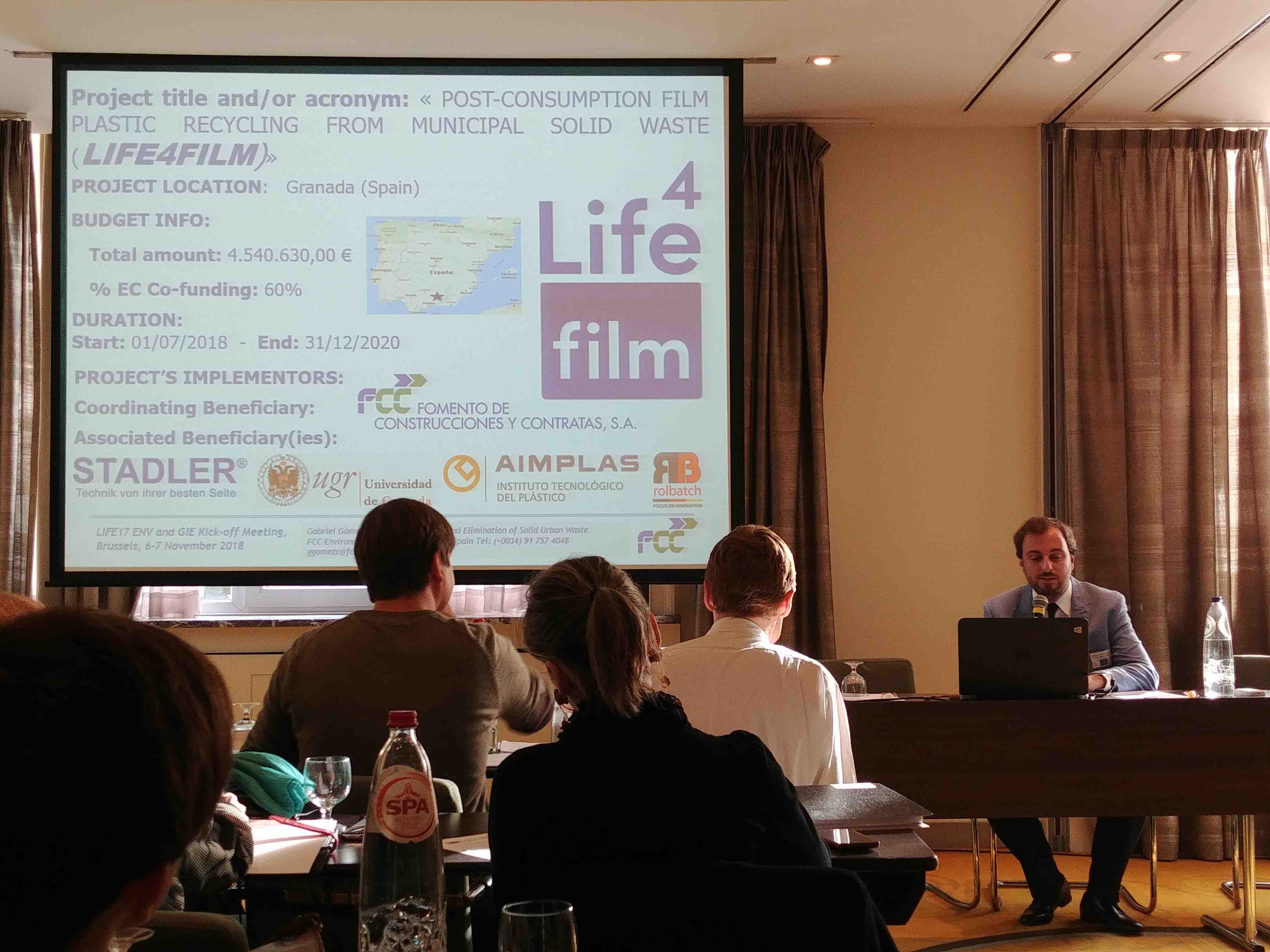 Presentación del proyecto LIFE4FILM en Bruselas ante la Comisión Europea