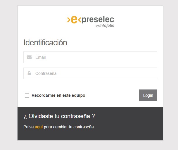 Captura login en ePreselec FCC