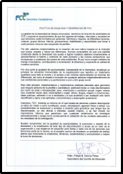 Captura de pdf Política de Igualdad y Diversidad del Grupo FCC