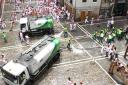 Cleaning operations during the festival of San Fermín