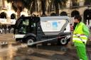 Flushing system vehicle for street cleansing, Barcelona