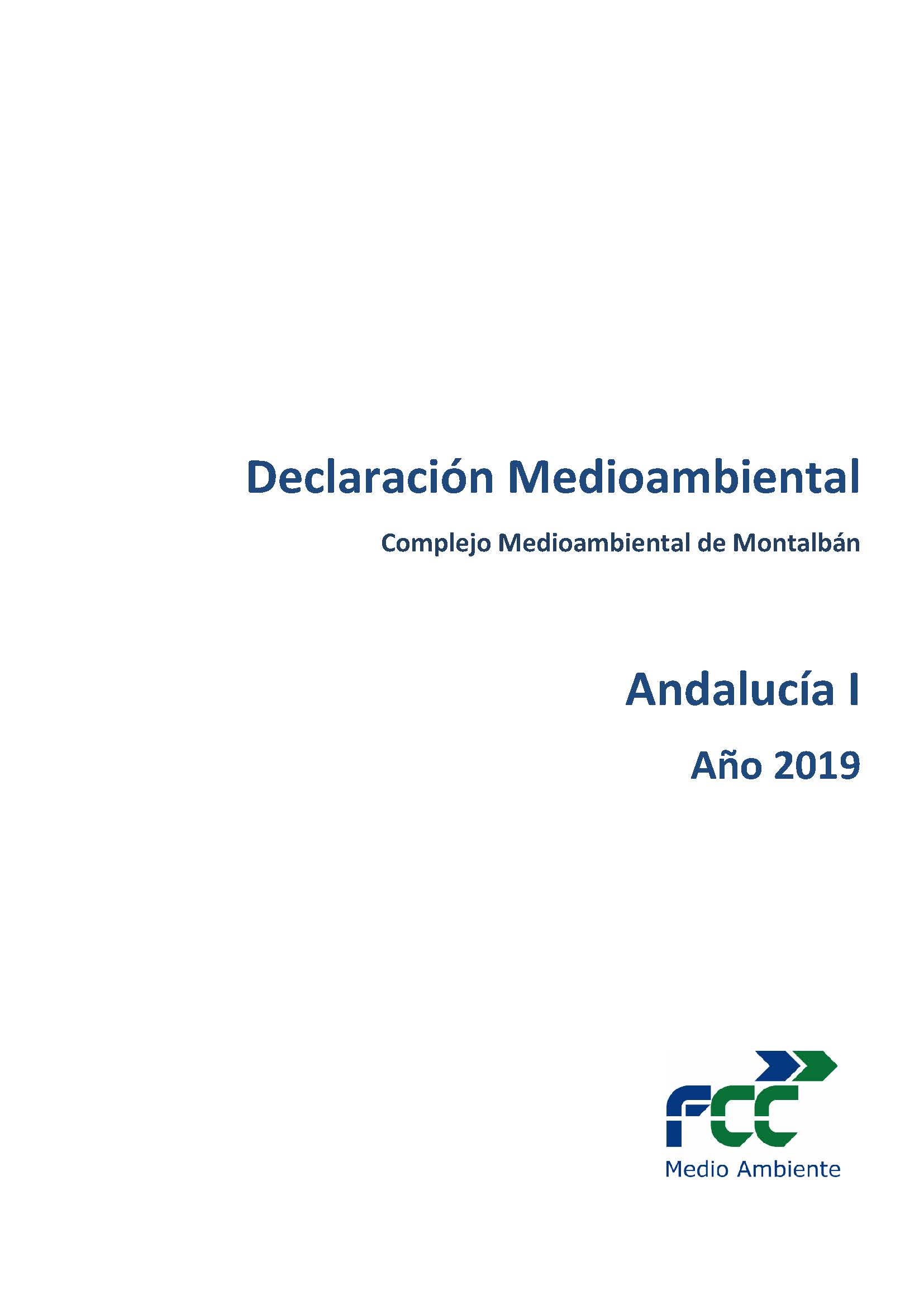 Declaración medioambiental FCC MEDIO AMBIENTE MONTALBÁN firmado